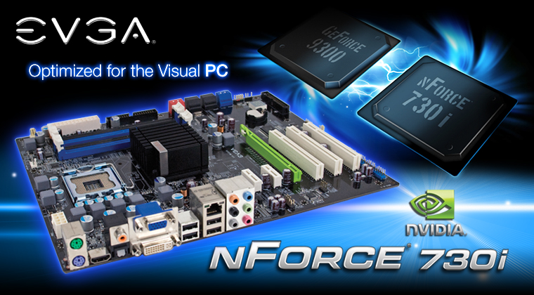 EVGA nForce 730i, VGA, DVI, HDMI Output