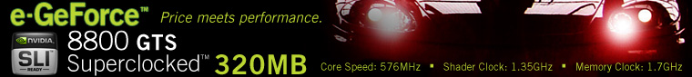 Introducing the GeForce 8800 GTS Superclocked 320MB