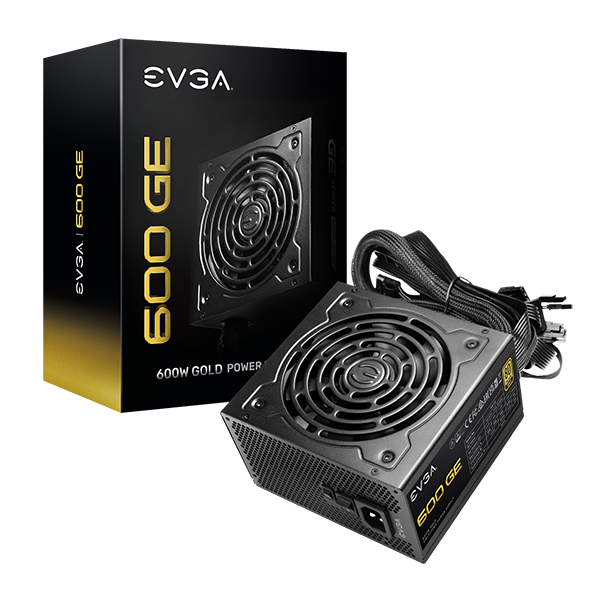 EVGA 600 GE, 80 Plus Gold 600W, Eco Mode, 5 Year Warranty, Power Supply 200-GE-0600-V1