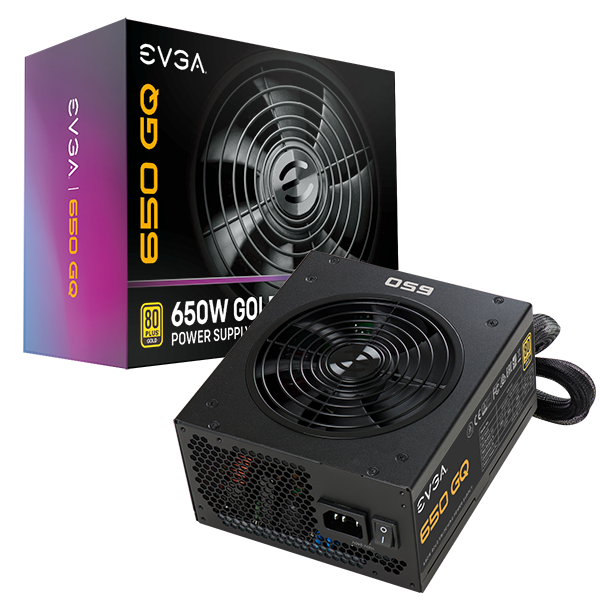 EVGA 650 GQ, 80+ GOLD 650W, Semi Modular, EVGA ECO Mode, 5 Year Warranty, Power Supply 210-GQ-0650-V1