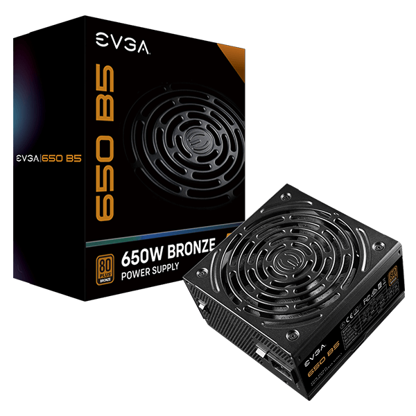EVGA 650 B5, 80 Plus BRONZE 650W, Fully Modular, EVGA ECO Mode, 5 Year Warranty, Compact 150mm Size, Power Supply 220-B5-0650-V1