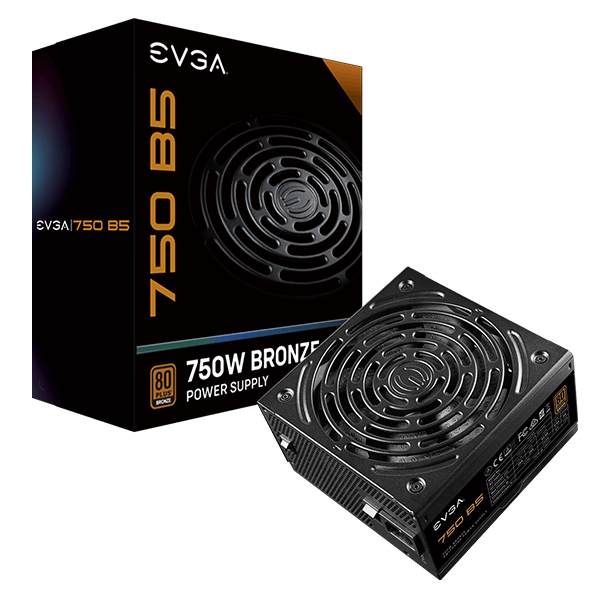 EVGA 750 B5, 80 Plus BRONZE 750W, Fully Modular, EVGA ECO Mode, 5 Year Warranty, Compact 150mm Size, Power Supply 220-B5-0750-V1