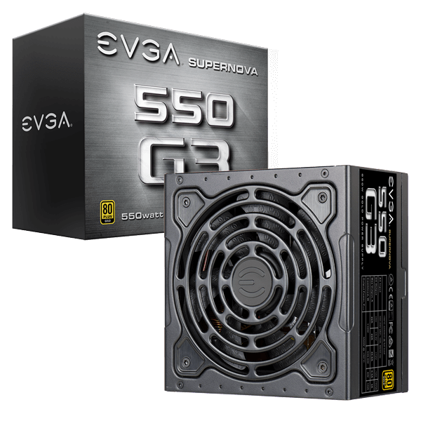 EVGA SuperNOVA 550 G3, 80 Plus Gold 550W, Fully Modular, Eco Mode with New HDB Fan, 7 Year Warranty, Includes Power ON Self Tester, Compact 150mm Size, Power Supply 220-G3-0550-Y1