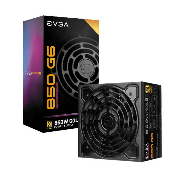 EVGA SuperNOVA 850 G6, 80 Plus Gold 850W, Fully Modular, Eco Mode with FDB Fan, 10 Year Warranty, Includes Power ON Self Tester, Compact 140mm Size, Power Supply 220-G6-0850-X1