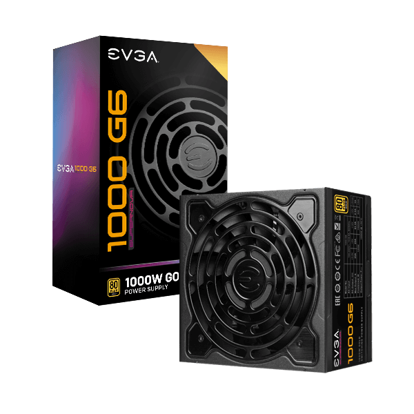 EVGA SuperNOVA 1000 G6, 80 Plus Gold 1000W, Fully Modular, Eco Mode with FDB Fan, 10 Year Warranty, Includes Power ON Self Tester, Compact 140mm Size, Power Supply 220-G6-1000-X1