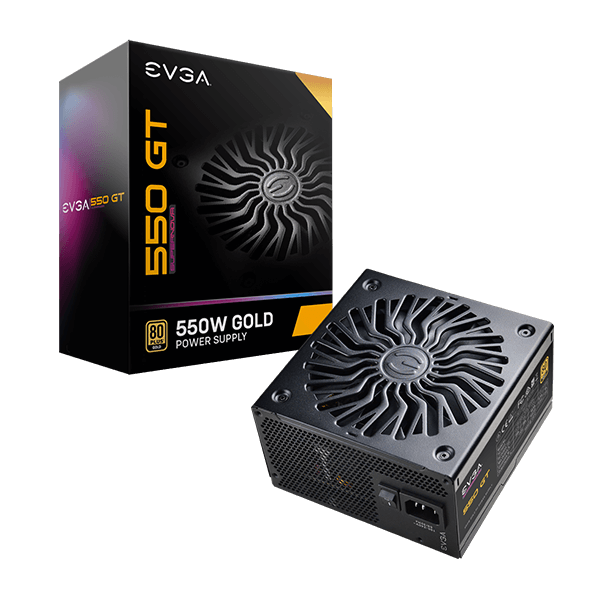 EVGA SuperNOVA 550 GT, 80 Plus Gold 550W, Fully Modular, Auto Eco Mode with FDB Fan, 7 Year Warranty, Includes Power ON Self Tester, Compact 150mm Size, Power Supply 220-GT-0550-Y1