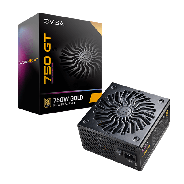 EVGA SuperNOVA 750 GT, 80 Plus Gold 750W, Fully Modular, Auto Eco Mode with FDB Fan, 7 Year Warranty, Includes Power ON Self Tester, Compact 150mm Size, Power Supply 220-GT-0750-Y1