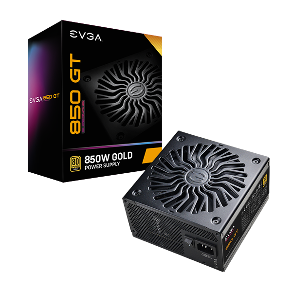 EVGA SuperNOVA 850 GT, 80 Plus Gold 850W, Fully Modular, Auto Eco Mode with FDB Fan, 7 Year Warranty, Includes Power ON Self Tester, Compact 150mm Size, Power Supply 220-GT-0850-Y1