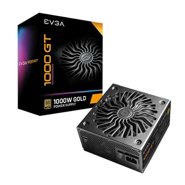 EVGA SuperNOVA 1000 GT, 80 Plus Gold 1000W, Fully Modular, Eco Mode with FDB Fan, 10 Year Warranty, Includes Power ON Self Tester, Compact 150mm Size, Power Supply 220-GT-1000-X1