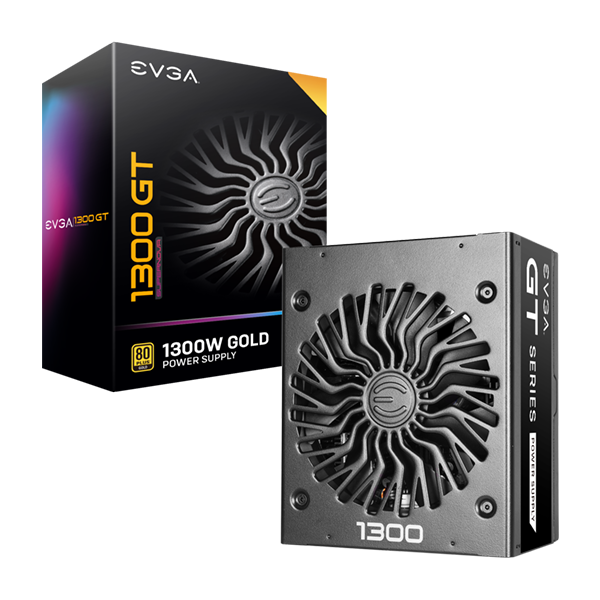 EVGA SuperNOVA 1300 GT, 80 Plus Gold 1300W, Fully Modular, Eco Mode with FDB Fan, 10 Year Warranty, Includes Power ON Self Tester, Compact 180mm Size, Power Supply 220-GT-1300-X1