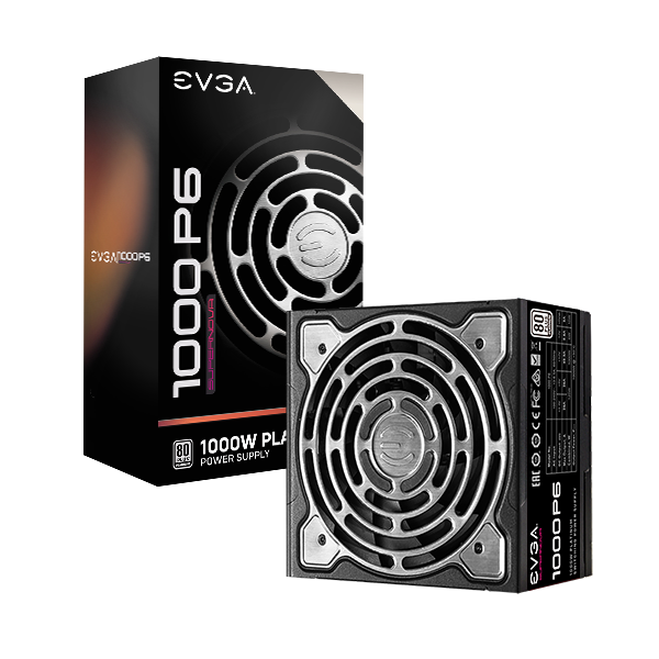 EVGA SuperNOVA 1000 P6, 80 Plus Platinum 1000W, Fully Modular, Eco Mode with FDB Fan, 10 Year Warranty, Includes Power ON Self Tester, Compact 140mm Size, Power Supply 220-P6-1000-X1