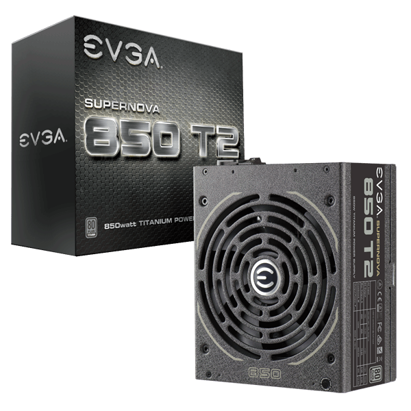 EVGA SuperNOVA 850 T2, 80+ TITANIUM 850W, Fully Modular, EVGA ECO Mode, 10 Year Warranty , Includes FREE Power On Self Tester Power Supply 220-T2-0850-X1
