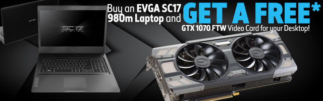 EVGA SC17 980M and EVGA GeForce GTX 1070 FTW Bundle