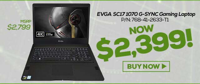 EVGA SC17 1070 G-SYNC Gaming Laptop