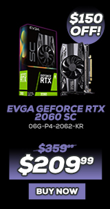 EVGA GeForce RTX 2060 SC, OVERCLOCKED - 06G-P4-2062-KR