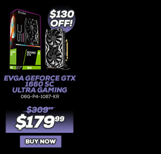 EVGA GeForce GTX 1660 SC ULTRA GAMING - 06G-P4-1067-KR
